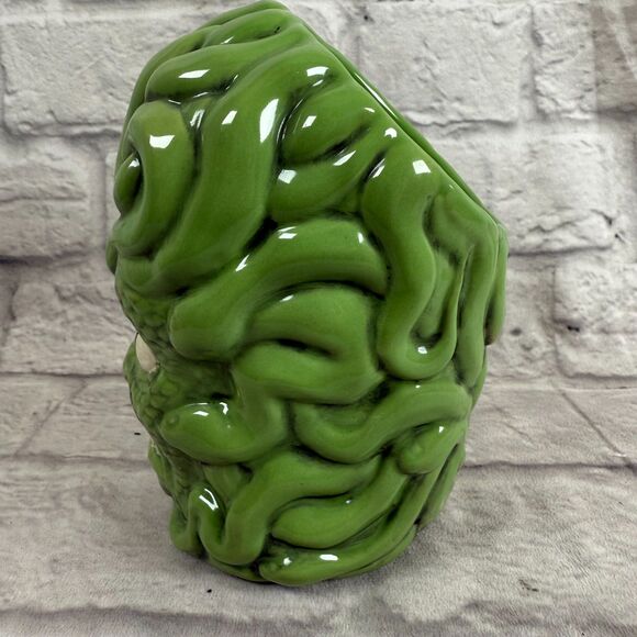 Biggs Tiki Medusa Snakes Tiki Mug Imported Green Lizard Glaze - Picture 3 of 7